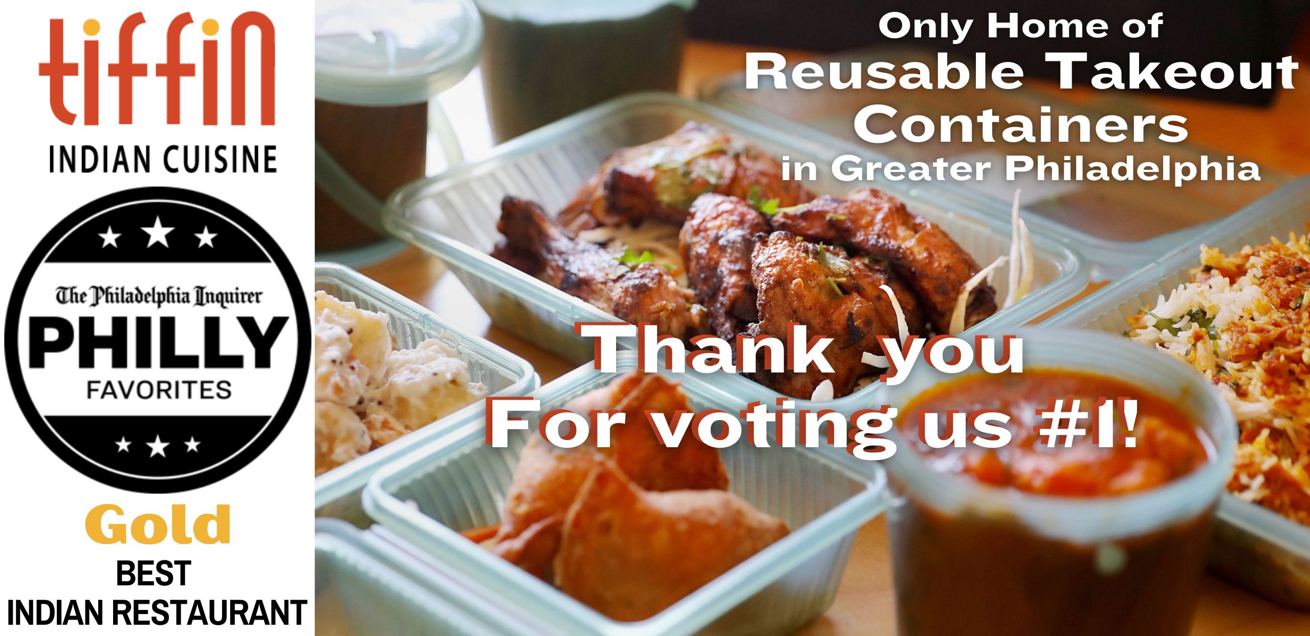 Thank you for voting tiffin Best Indian Restaurant!